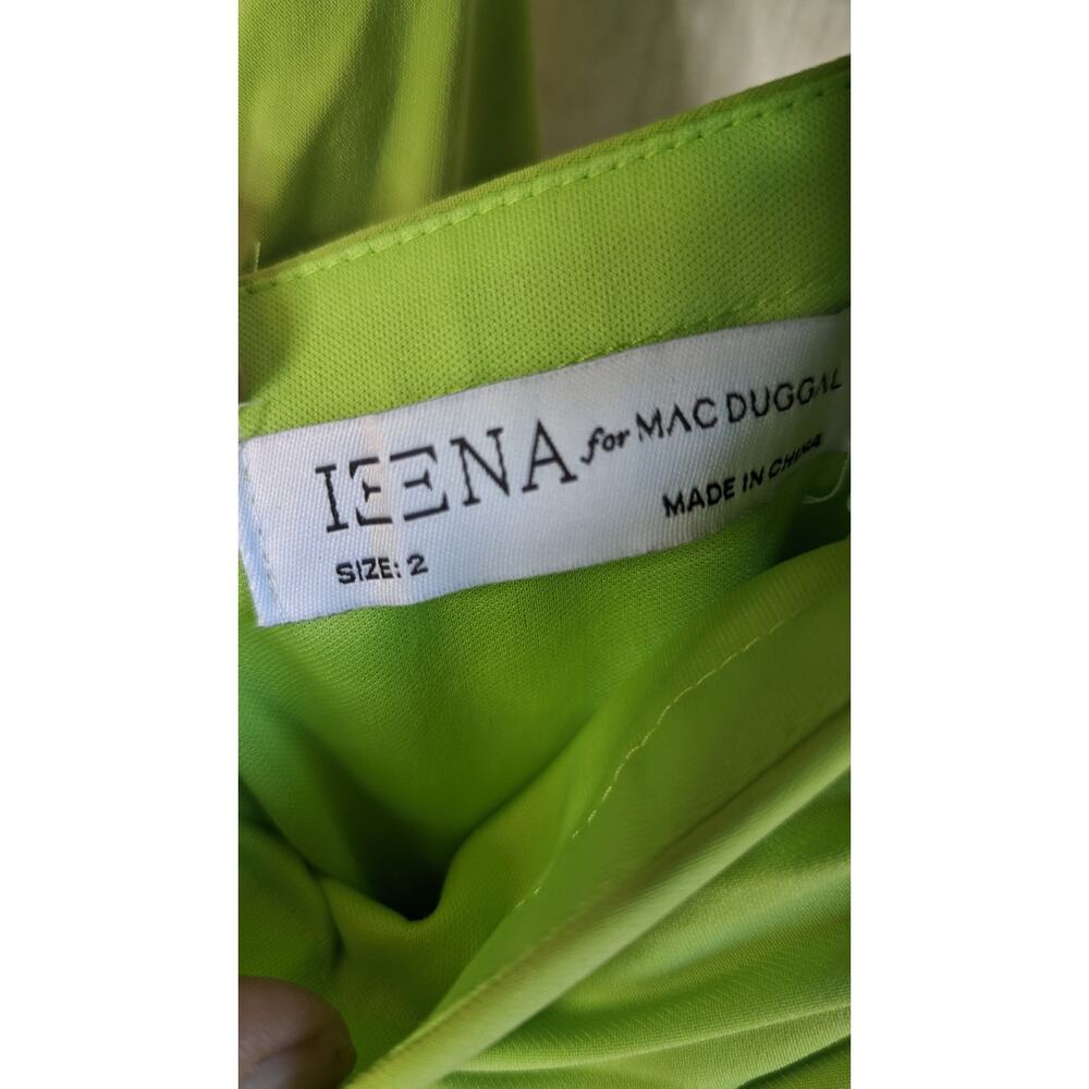 NWT MAC DUGGAL Green ONE SHOULDER CUT OUT RUCHED BACK Long GOWN 55975 size 2 - Picture 6 of 12